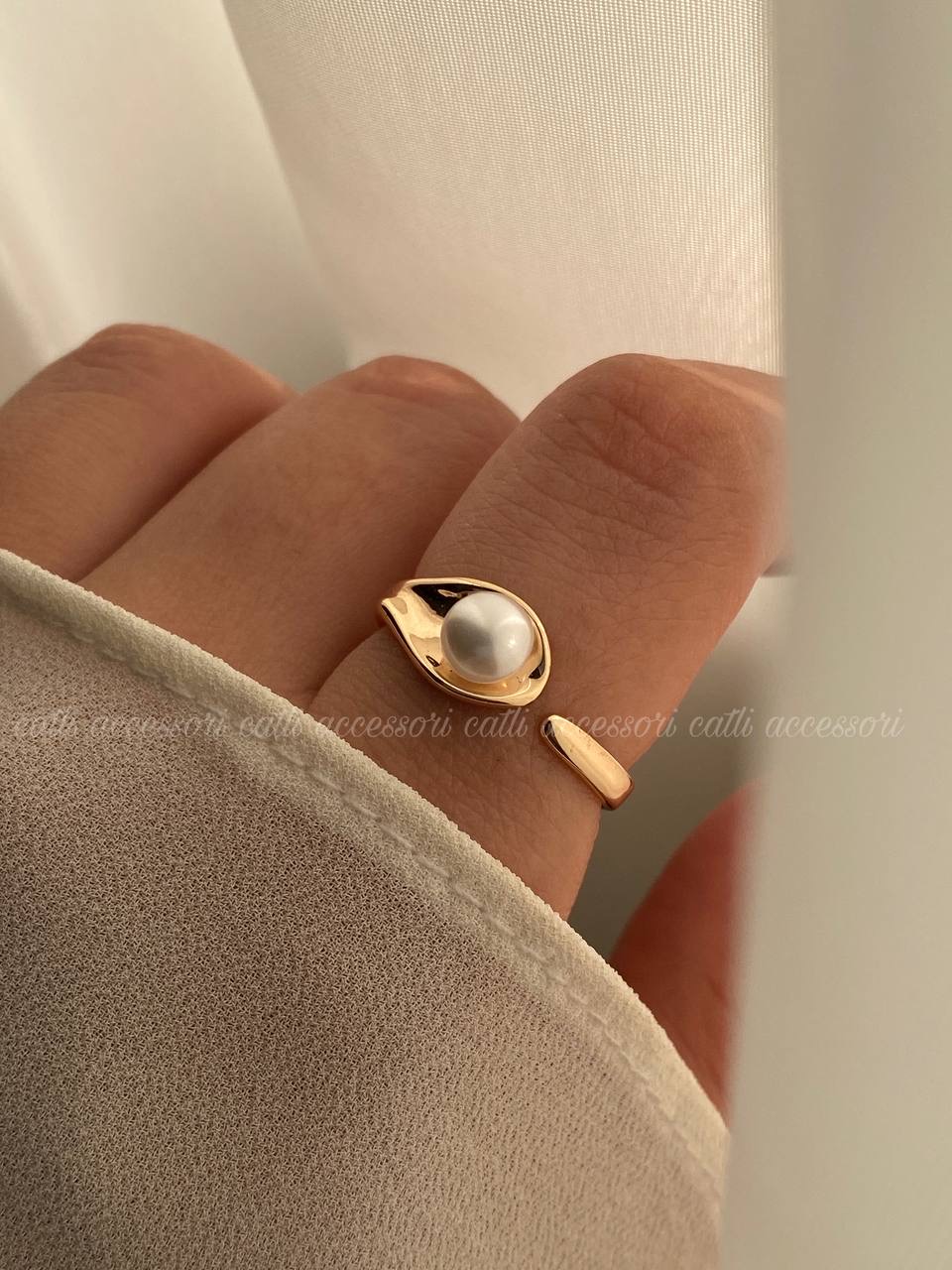 انگشتر مروارید تک ژوپینگ