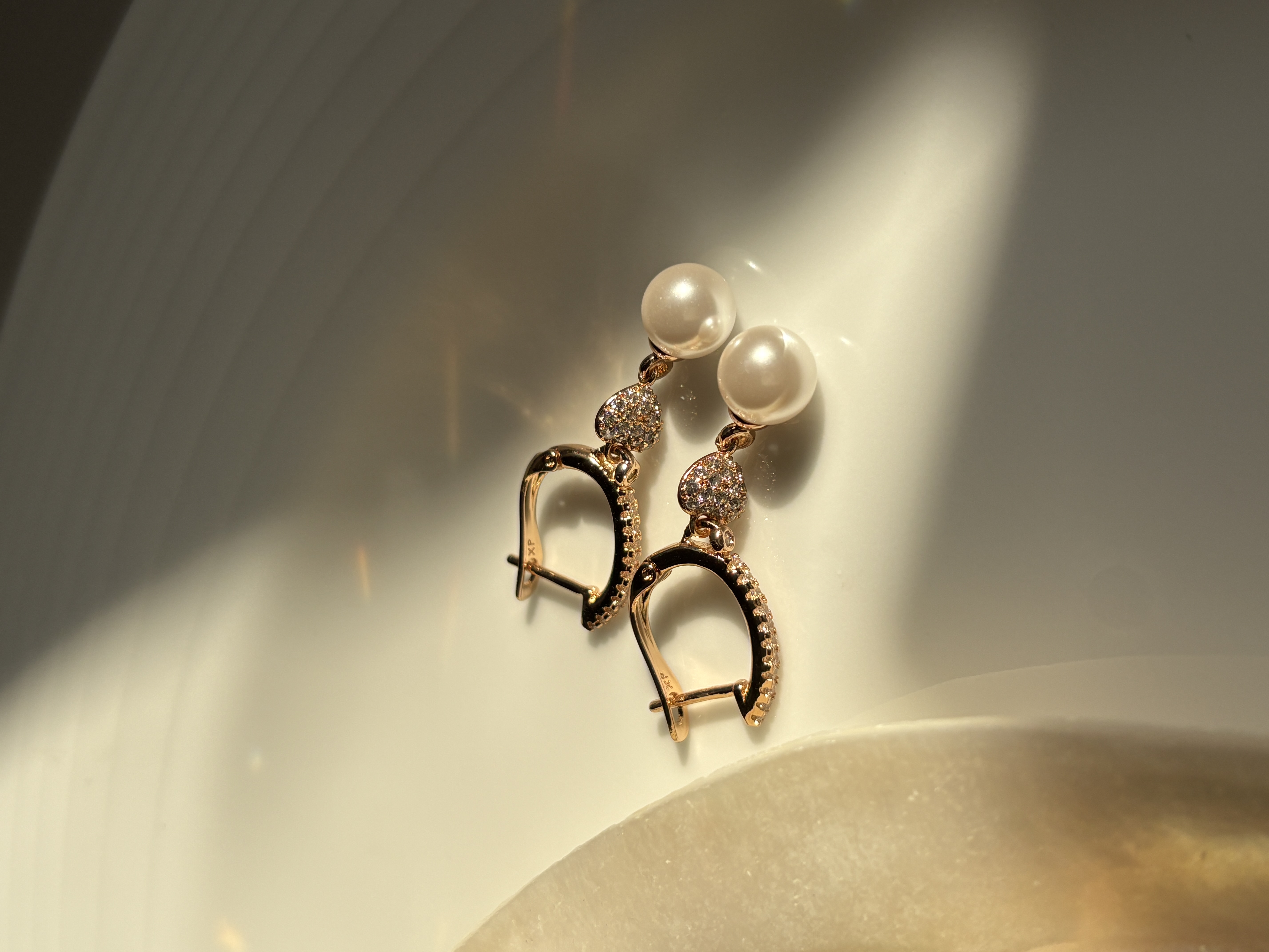 گوشواره مروارید آویز نگیندار ژوپینگ